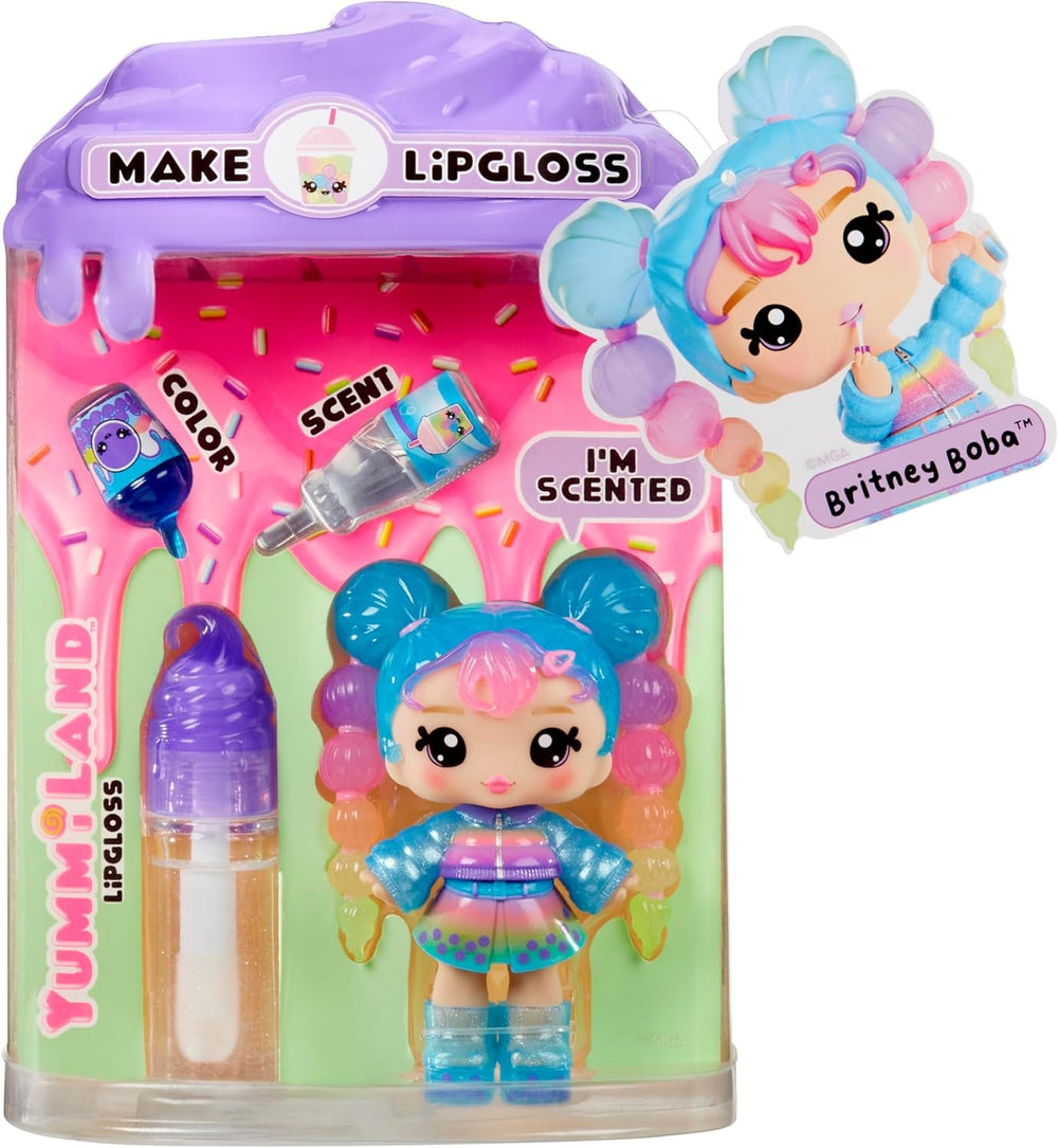 Yummiland Lip Gloss Doll - Roxie Crystal Candy - Inklusive DIY Lipgloss-Set, Geeignet für Kinder ab 4 Jahren, Rosa, Series 2