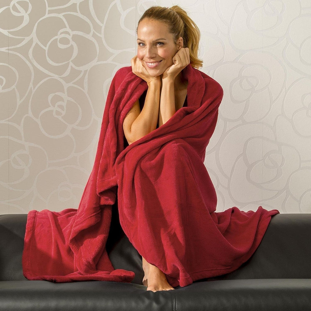 Couverture moelleuse Celinatex XXL 220 X 240 Cm couverture de canapé rouge couverture chaude polaire microfibre douce Oeko-Tex Montréal Lits et Couvertures Besuche den CelinaTex-Store
