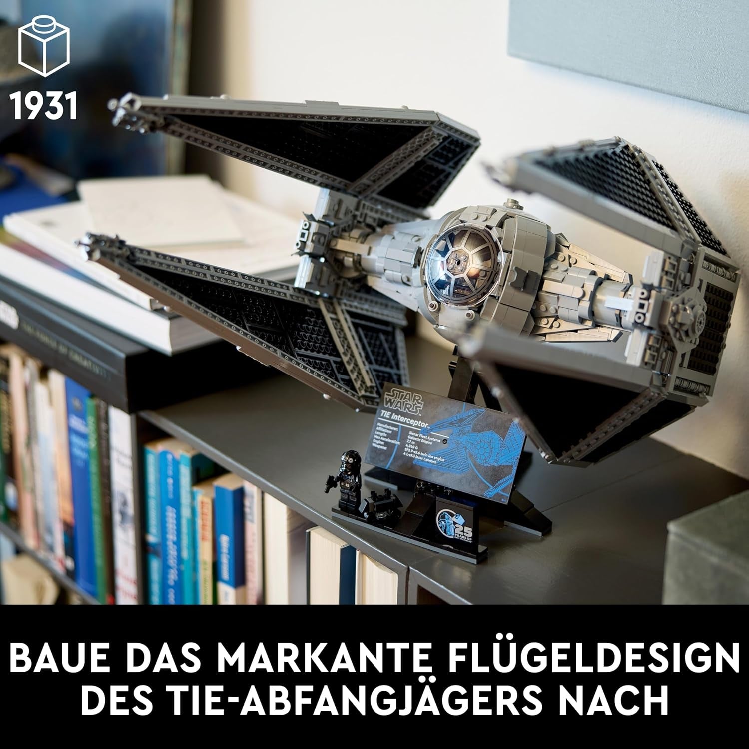 LEGO Star Wars TIE-Abfangjäger, ensemble créatif dans la série Ultimate Collector pour enfants, modèle d'un modèle de pierre de taille, cadeau pour les fans, ensemble de pièces, UCS-Set 75382