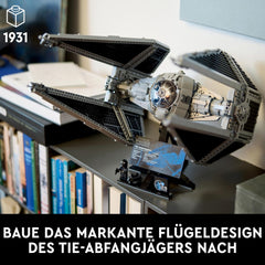 LEGO Star Wars TIE-Abfangjäger, ensemble créatif dans la série Ultimate Collector pour enfants, modèle d'un modèle de pierre de taille, cadeau pour les fans, ensemble de pièces, UCS-Set 75382