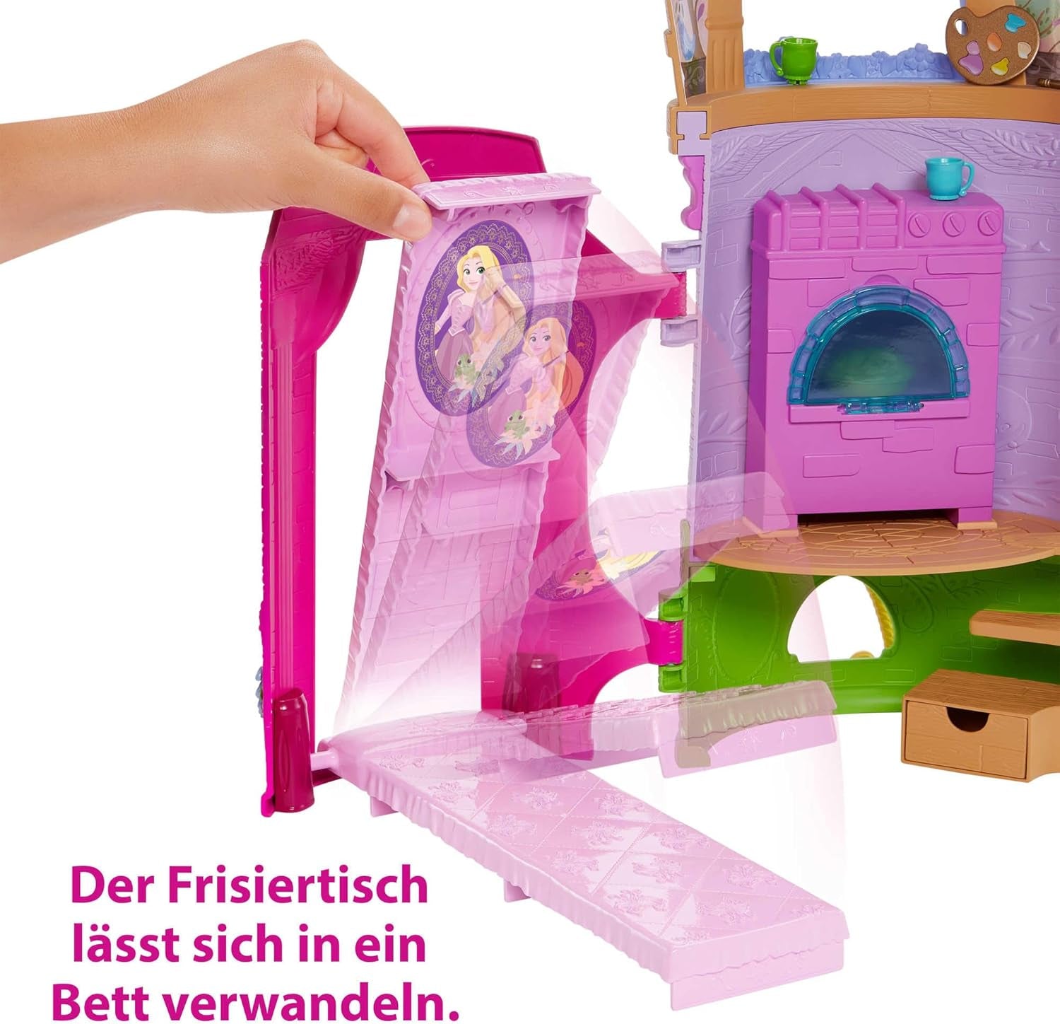 Disney Princess HMV99 - Poupée mobile Raiponce et tour de jeu amusante tout autour, 6 aires de jeux et 15 accessoires, inspirée du film Disney, jouets pour poupées de 3 ans Naty Shop Dolls