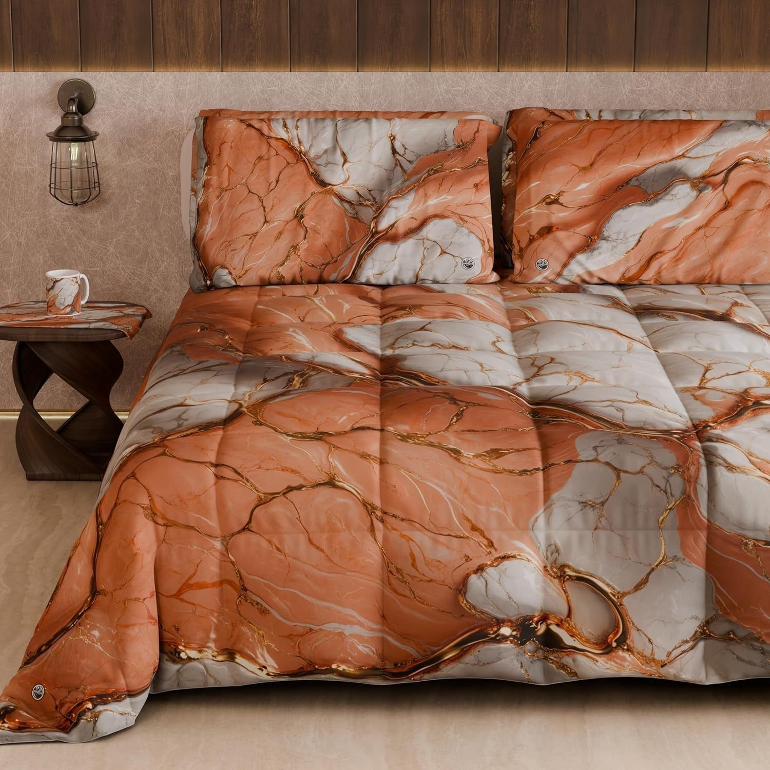 PETTI Artigiani Italiani - Couette d'hiver, Couette d'hiver, Couette simple, Double face, Impression monochrome et numérique, microfibre 100% hypoallergénique, Made in Italy Couettes et couettes Naty Shop Floral 06 Blanc Lit simple