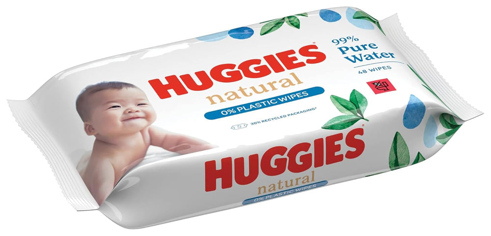 Lingettes humides Huggies naturellement biodégradables pour bébés sensibles, 8 x 48 lingettes, paquet en vrac