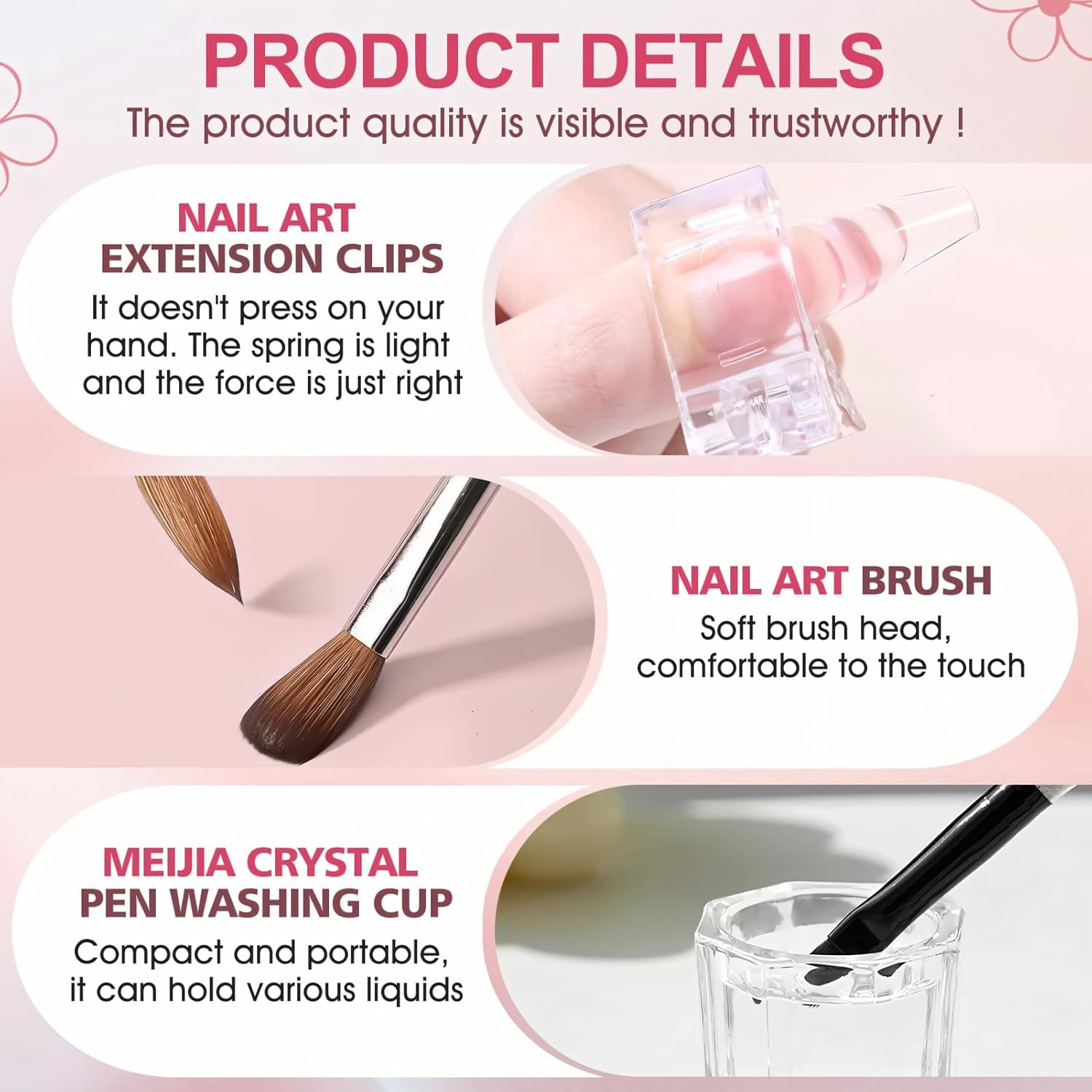 Solution de lissage Polygel, kit de solution de glissement Polygel, solution de lissage 75 ml, comprend 5 pinces à ongles, 3 brosses à ongles, 1 tasse en cristal, 100 feuilles de nettoyage