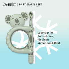 Brosse à dents pour bébé - Dr.BEST Baby Starter Set : Anneau de dentition et brosse à dents d'entraînement pour bébés âgés de 3 à 12 mois, développés avec des experts dentistes pédiatriques, 1 pièce