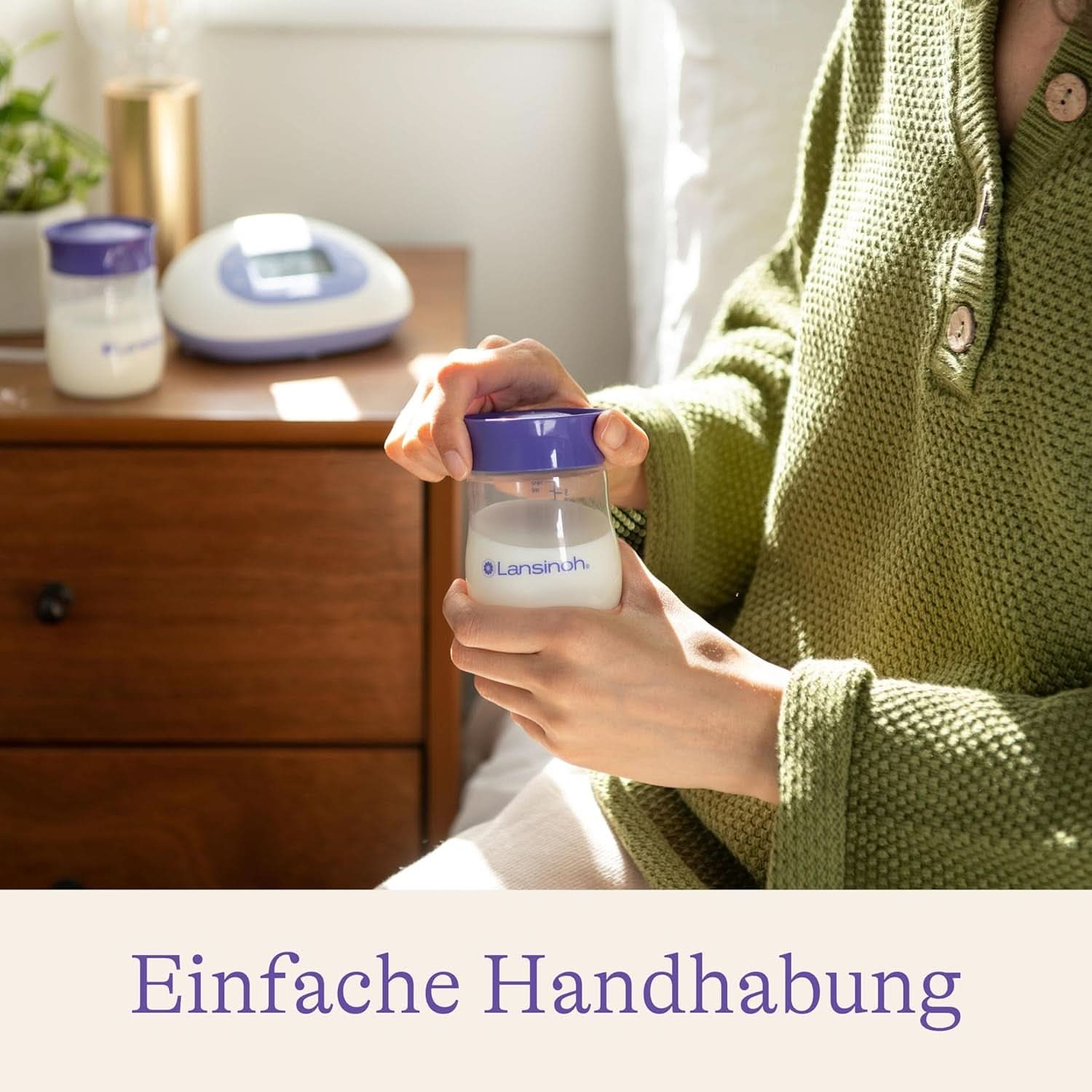 Lansinoh Muttermilchflaschen, 4 X 160 Ml - Zur Sicheren Muttermilch Austellungen - Neues Kompaktes Design Für Verbesserte Stabilität - Mit Stapelbarem Deckel Accessoires Alimentation et Allaitement Bebe Naty Shop