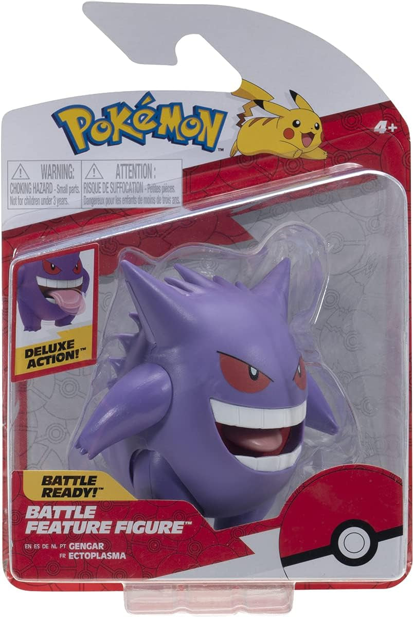 Pokémon PKW0359 - Battle Feature Figure - Figurine mobile officielle Gengar 11,5 cm Figurines Naty Shop