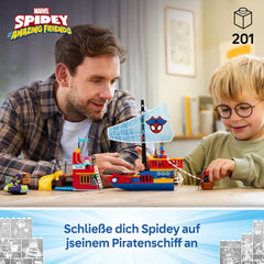 LEGO ǀ Piratenschiff von Spideys Team - Superhelden Set mit einem Schiffsmodell, 2 Booten, 4 Minifiguren - Geschenk für Jungen ab 4 Jahren und Fans der Serie Spidey und Seine Super-Freunde - 11208