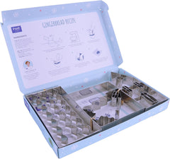 Ensemble d'emporte-pièces en forme de maison en pain d'épices de Noël, argent