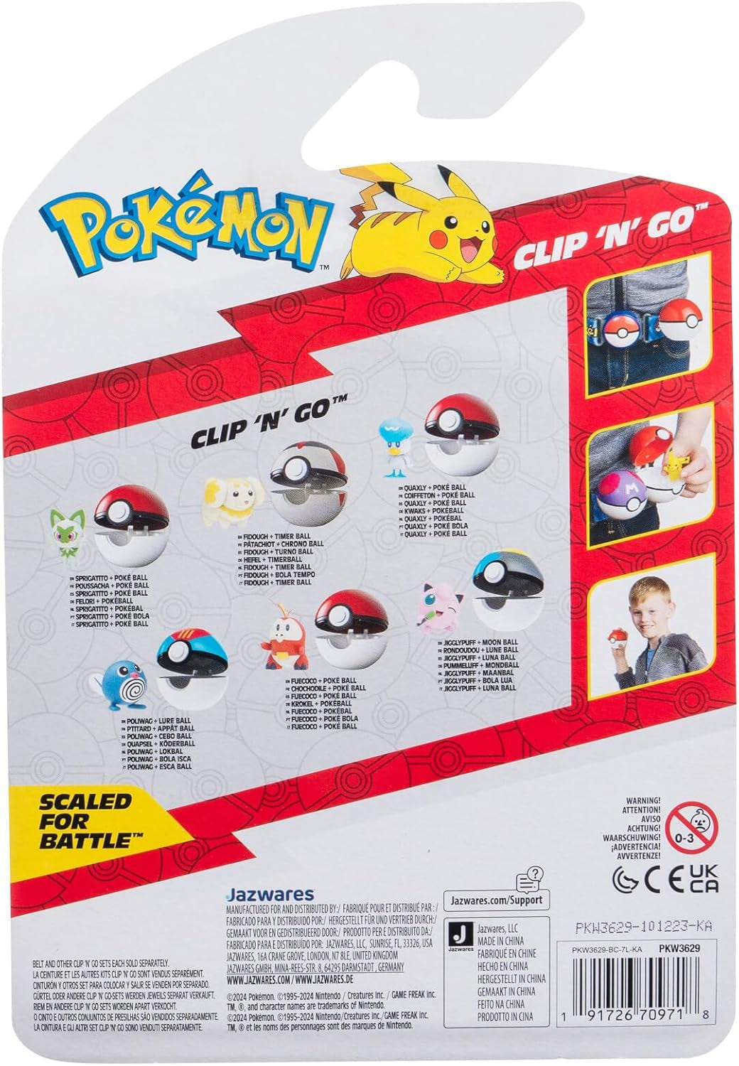 Pokémon PKW3629 - Clip'N'Go Poké Ball - Felori et Poké Ball, Poké Ball Officielle avec figurine 5cm Figurines Naty Shop
