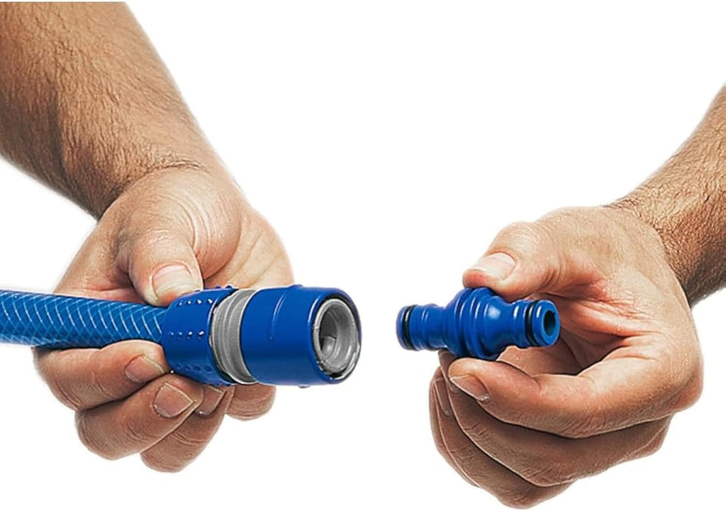 Cuplaj rapid Tatay Top Line pentru furtunuri de 9 mm, mufă universală, instalare ușoară, protecție solară, albastru