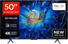 Televizor LED mini TCL 50C61KS QLED, 50 de inci, rezoluție 4K HDR Premium, Dolby Vision și Atmos, sunet Onkyo 2.0, Smart TV cu Google TV, Game Master, HDMI 2.1, AirPlay 2, Google Assistant și Alexa