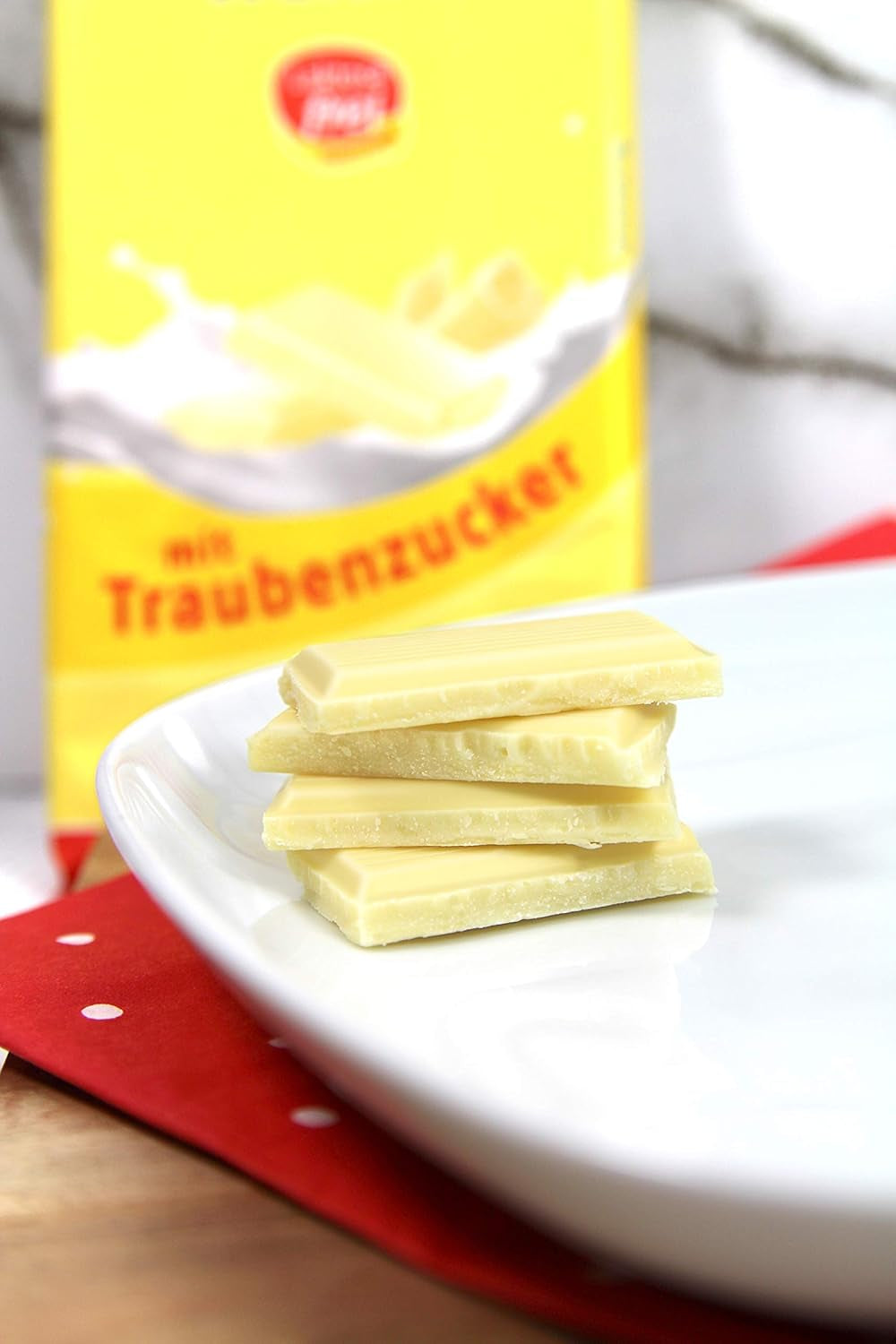 CHOCOLAT frankonia Chocolat blanc au dextrose, sans lactose et sans gluten, 80 g