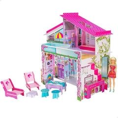 Lisciani - Maison de poupée - Villa de vacances Barbie avec poupée - Jeu fantastique - Maison en carton à assembler et à décorer - Temps libre créatif - Pour les filles à partir de 4 ans Maisons de poupées Naty Shop Default Title