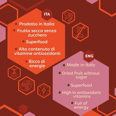 ERBOTECH Goji Berries 200 g, baies de goji à haute teneur en vitamines, fruits secs sans sucre ni soufre, superaliments naturels et riches en énergie, Made in Italy Produits déshydratés Naty Shop