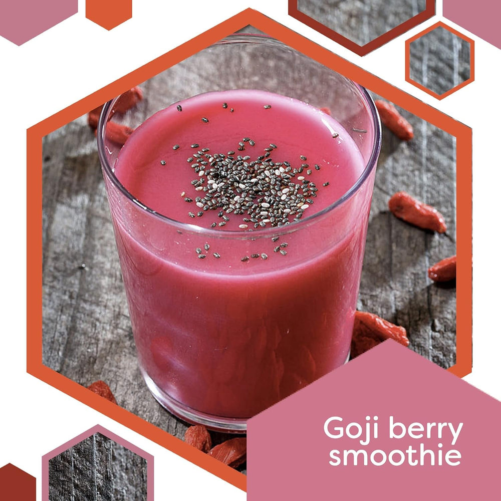 ERBOTECH Goji Berries 200 g, baies de goji à haute teneur en vitamines, fruits secs sans sucre ni soufre, superaliments naturels et riches en énergie, Made in Italy Produits déshydratés Naty Shop