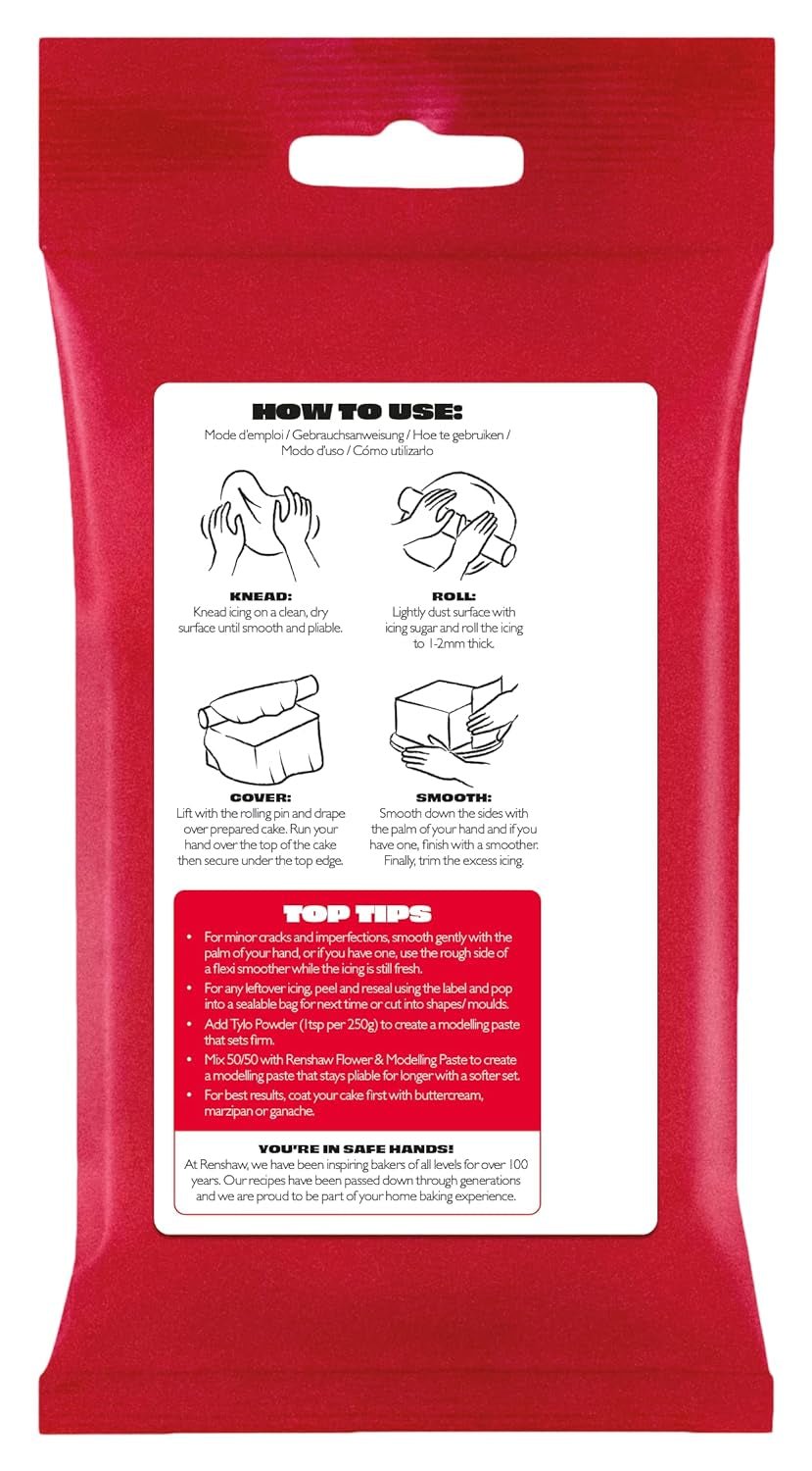 Extra Fondant Rouge 1kg - Fondant extra élastique au goût de vanille, parfait pour recouvrir les gâteaux - Rouge - 1 kg de Pâte à Sucre Naty Shop