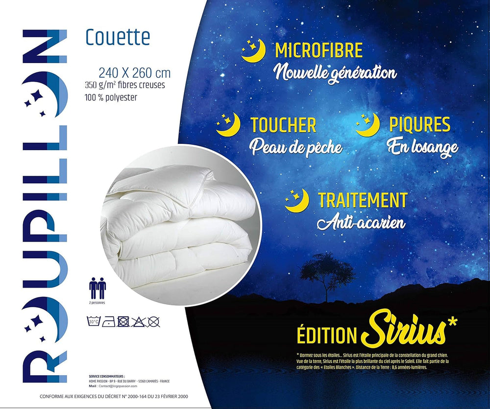 Couette, microfibre, blanc, 240 X 260 Cm Couettes et couettes Naty Shop