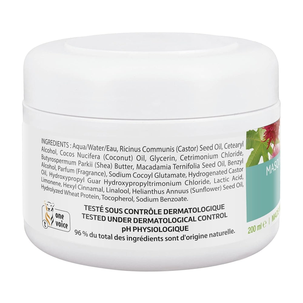 Masque Sublimateur à l'Huile de Ricin et Kératine Végétale 200 ml Masque capillaire Naty Shop