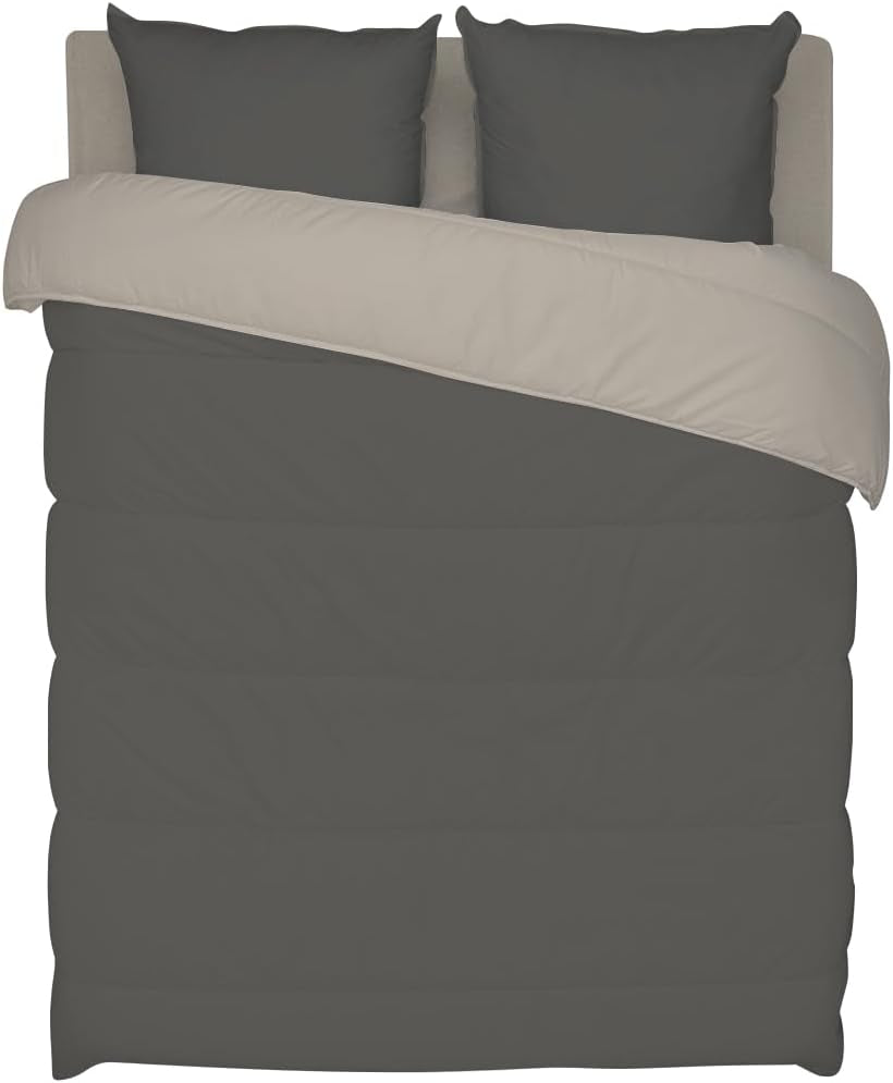 Bleu Câlin plapumă reversibilă bicoloră pentru 2 persoane, microfibră, burgundy/pepper, 220X240 cm Plapumi si pilote Naty Shop Grafit/argilă refractară 140 X 200 Cm