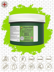 Colorant alimentaire pour pâtes Sugarflair Partygreen, colorant alimentaire pour fondant et massepain, pâtes concentrées spectrales - 400 g