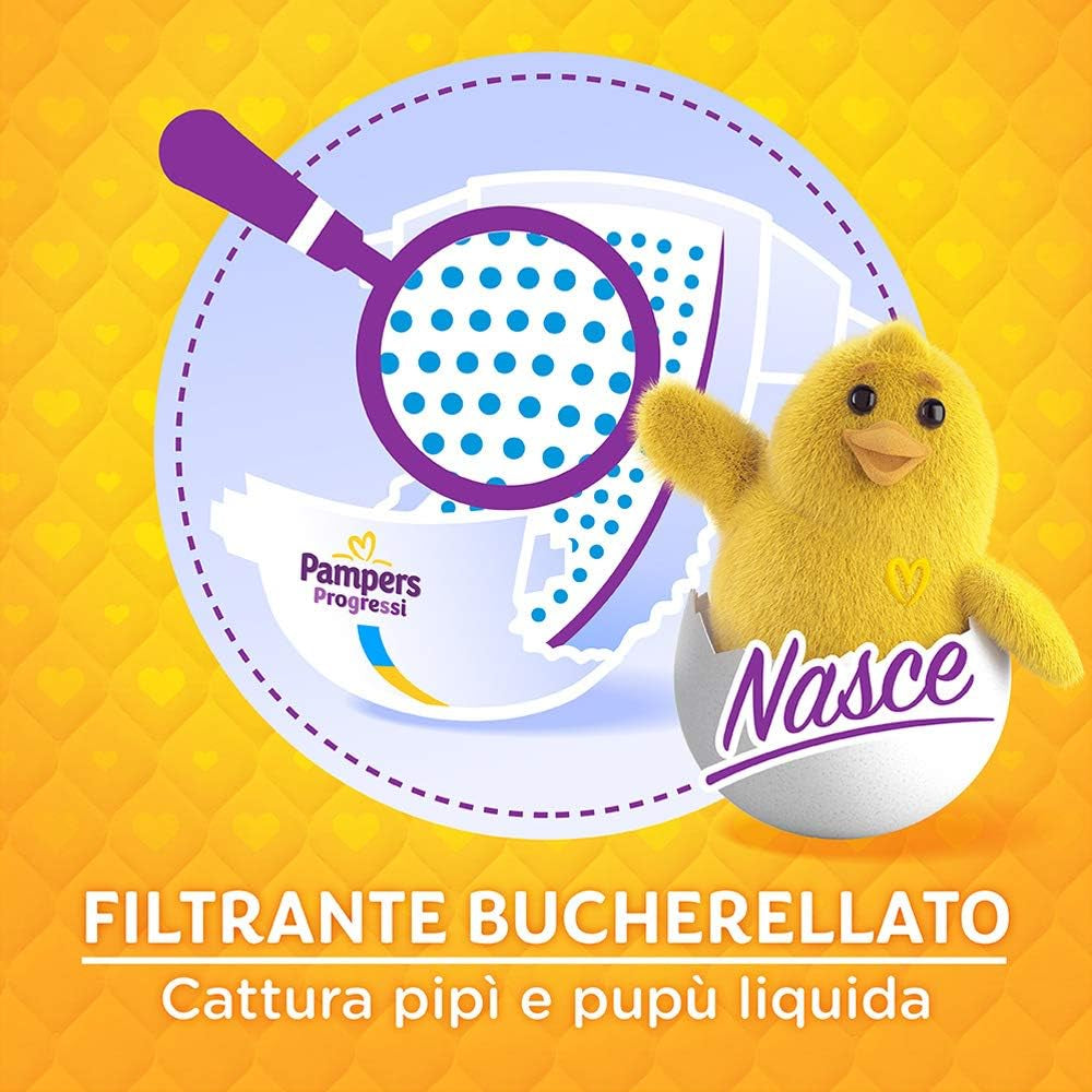 Couches Pampers Progressi & Fit Prime Midi, format court, 162 couches, taille 3 (4-9 kg), abonnement en ligne à la salle de sport pendant 1 mois en cadeau