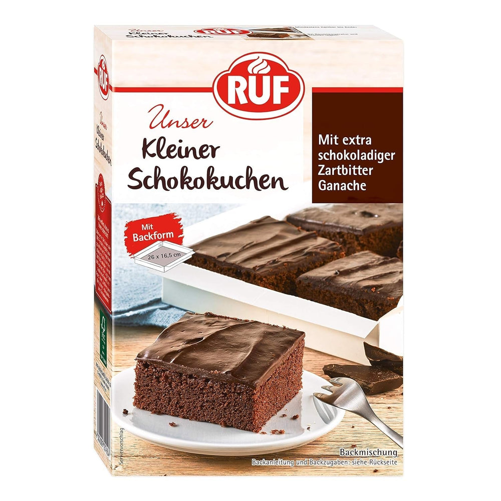 RUF Kleiner Himbeer-Schokokuchen, Mini-Kuchen Mit Feiner Puddingcreme, Himbeeren Und Weißen Schokoraspeln, Inkl. Backform, 1X252G Mélange pour la pâtisserie et la cuisson Naty Shop 270 G (1Er Pack) Schokokuchen