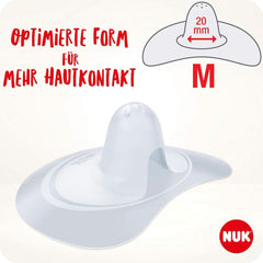NUK Stillhütchen | Brusthütchen Zum Stillen | Schützt Vor Wunden Brustwarzen | Dünnes Silikon | Taille M (20Mm) | Y compris Schutzdose | 2 Stück Aliments pour bébés et accessoires d'allaitement Naty Shop