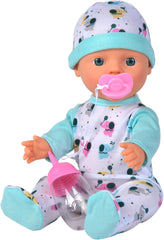 Poupée en vinyle nouveau-né petit éléphant avec fonction d'alimentation et de boisson, biberon et tétine, 30 cm, poupées de 2 ans Naty Shop