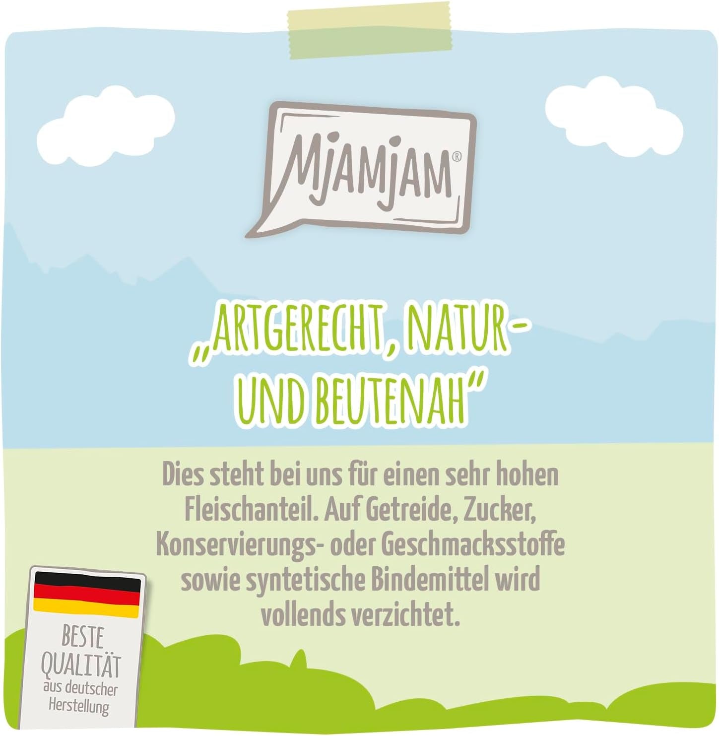 MjAMjAM - Hrană umedă premium pentru pisici - cutie delicioasă, pachet de 12 (12 x 200 g), fără cereale cu carne suplimentară