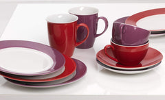 Ritzenhoff & Breker Doppio Service à Café, 12 Pièces, Porcelaine, Rouge