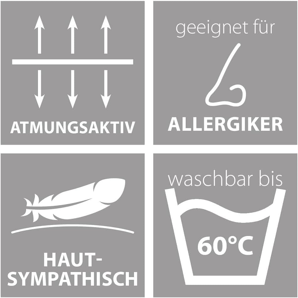 Traumnacht Cosy - Parure de lit 4 saisons, 1 X parure divisible 135 X 200 et 1 X oreiller 80 X 80 Cm, certifié Öko Tex, blanc, développé en Allemagne, (pack de 2) Couettes et couettes Naty Shop