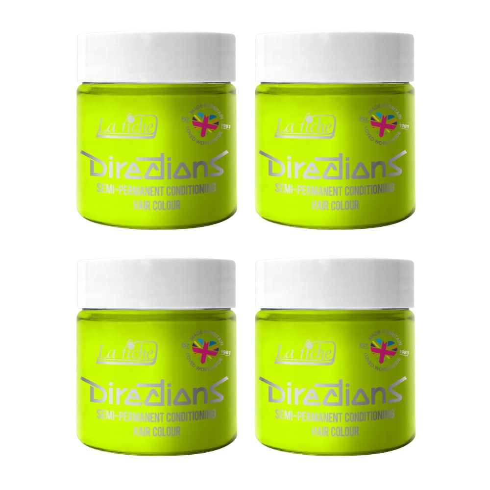 Directions coloration semi-permanente 100 ml boîte 4 pack (Pillarbox Red) Teinture capillaire Naty Shop Fluorescent Lime 100 Ml (pack de 4)