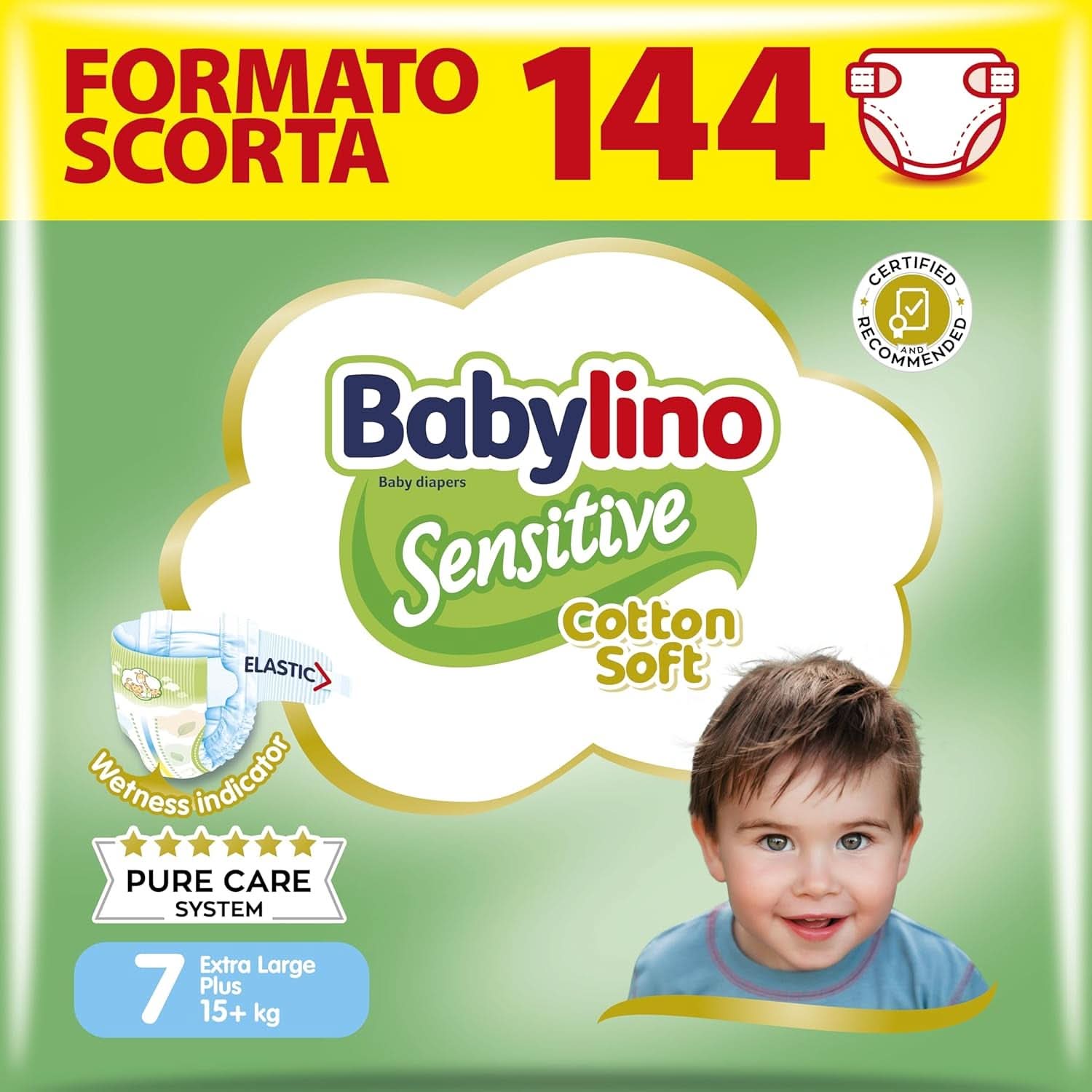 Babylino Couches sensibles et délicates pour enfants, différentes tailles Mère et Enfant Naty Shop Taille 7 (144 pièces)