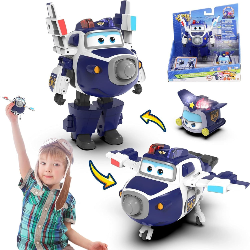 Super Wings EU770447 - Transforming Tino & Pet, figurine jouet transformable env. 14,5 cm et animal mesurant env. 4,3 cm, pour les enfants de plus de 3 ans Figurines Naty Shop Paul