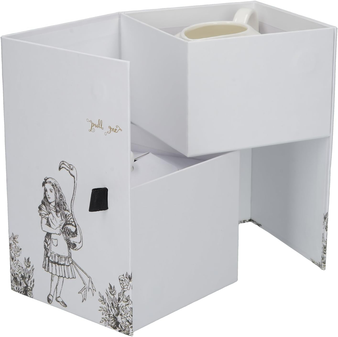 Théière et pot à lait en porcelaine fine Alice au pays des merveilles, bol en porcelaine et pot à lait dans un coffret cadeau de luxe