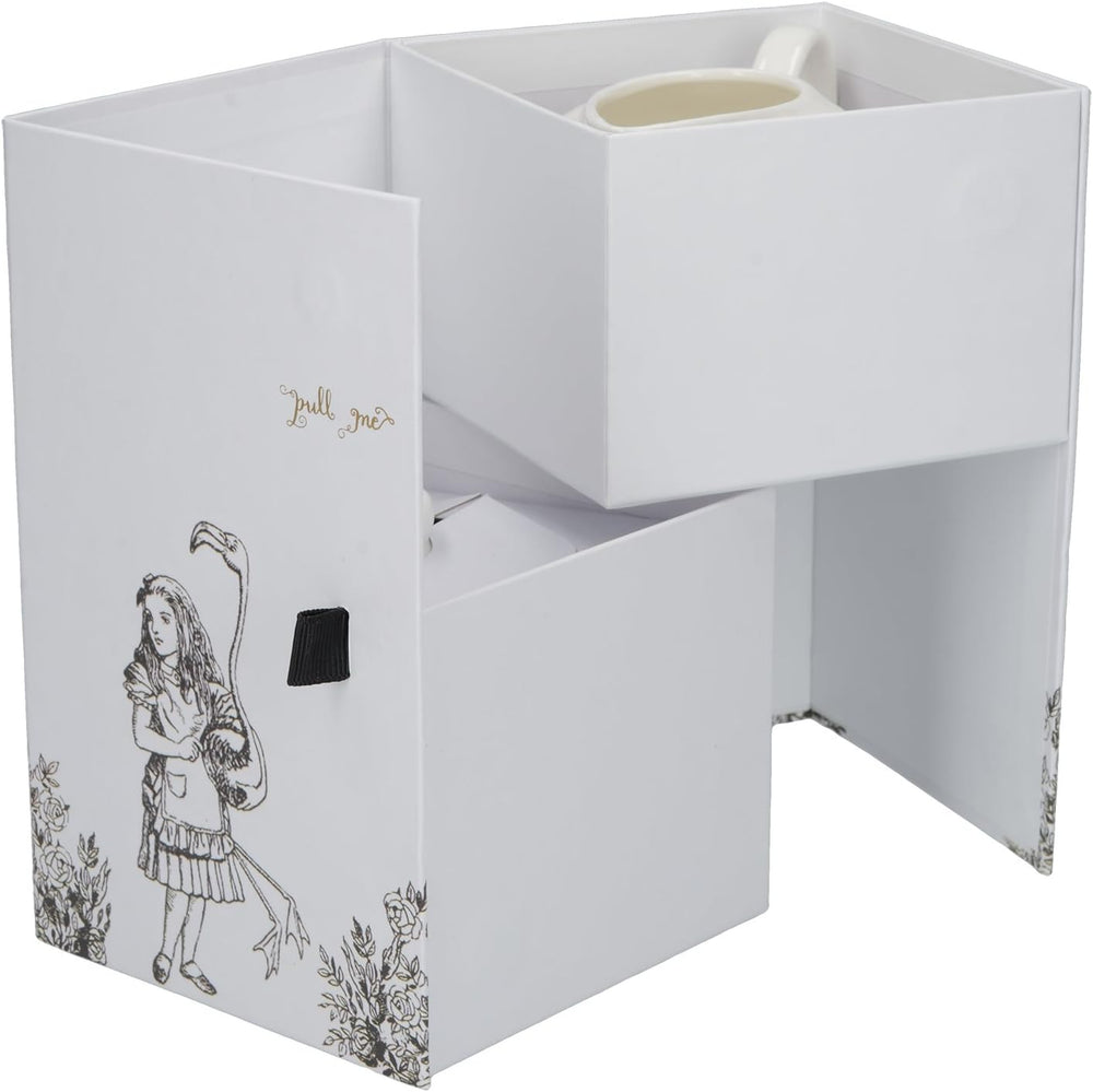 Théière et pot à lait en porcelaine fine Alice au pays des merveilles, bol en porcelaine et pot à lait dans un coffret cadeau de luxe