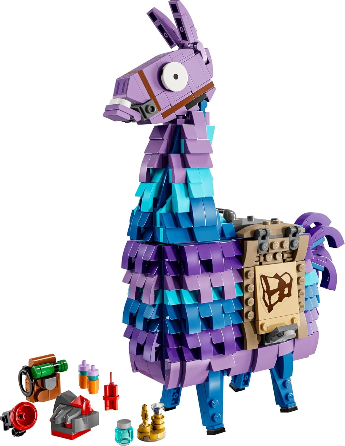 LEGO Fortnite Vorratslama Spielzeug - Spielfigur zum Bauen & Sammeln aus Videospiel - Zubehör wie Schlürfsaft - Gaming Spielset - Gamer Geschenk für Jungen, Mädchen und Teenager ab 12 Jahren - 77071
