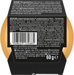 SHEBA Filets Adult Katzenfutter en Sauce au Poulet, Hochseefisch et Garnelen 16 x 60g Coquille