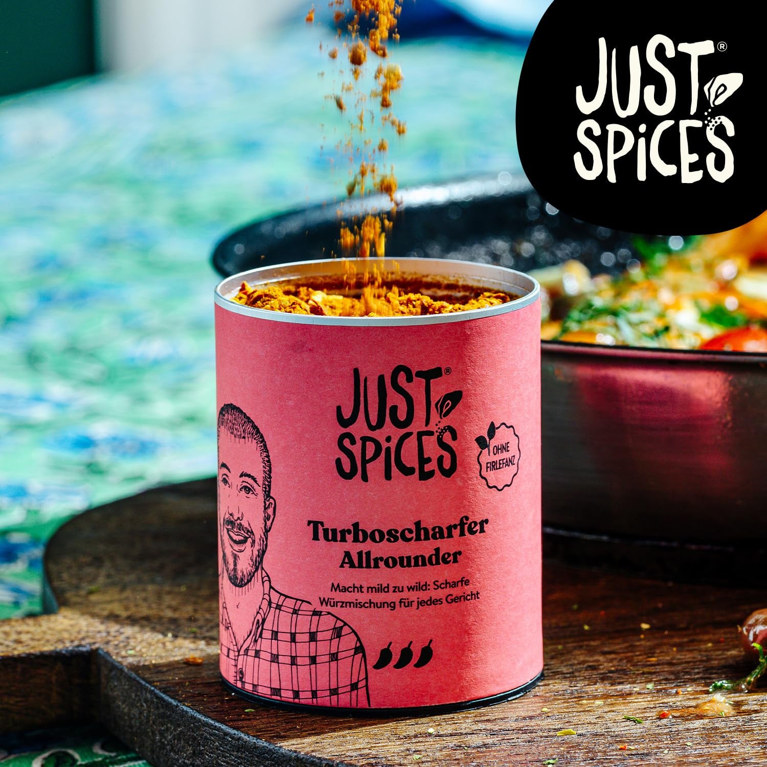 Just Spices Turbo Sharper Allrounder I More Wumms für jedes Gericht mit dreifach Chili I Gewürzdose, 61 g