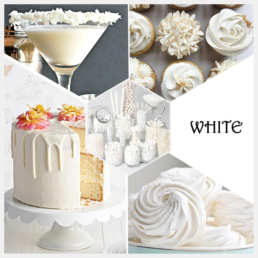 Lebensmittelfarbe Gel - 150G Konzentrierte Gel Lebensmittel Farben Zum Backen, Kuchen Dekorieren, Kekse Und Macaron - Zuckerfrei Food Coloring Für Getränken, Osterei, DIY Seifen Und Basteln (Weiß) Naty Shop