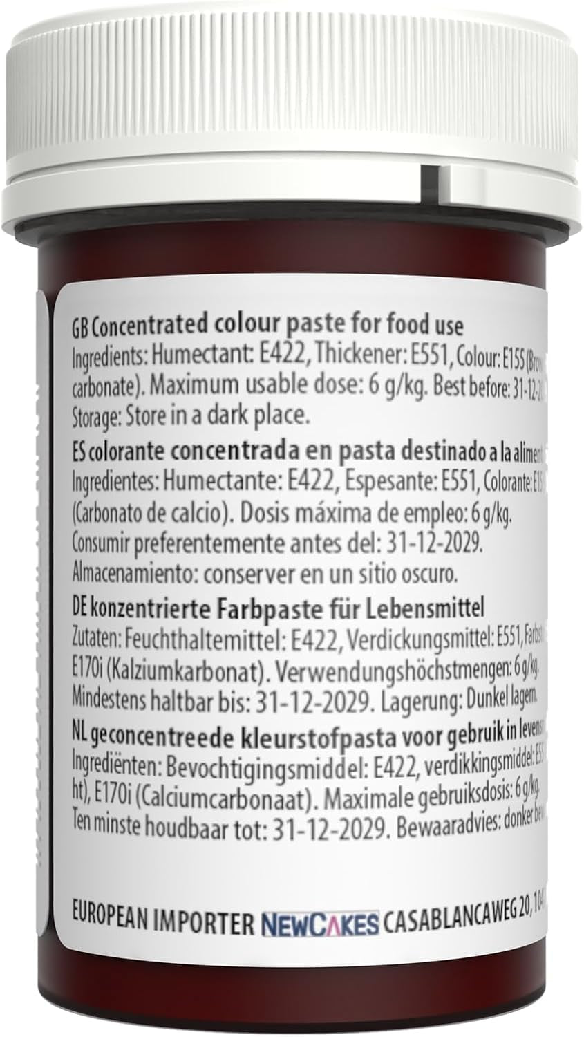 Pâte colorante alimentaire brune Sugarflair, colorant alimentaire pastel hautement concentré pour crème au beurre, fondant, glaçage royal, décorations de gâteaux et plus encore ! Colorant alimentaire vibrant! - 25g
