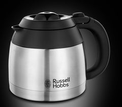 Cafetière Russell Hobbs [Pomme de douche pour une extraction et un arôme optimaux] Adventure (1 à 8 tasses, carafe thermique 1,0 L, arrêt automatique, système anti-goutte, 1100 W) Cafetière à filtre 24020-56