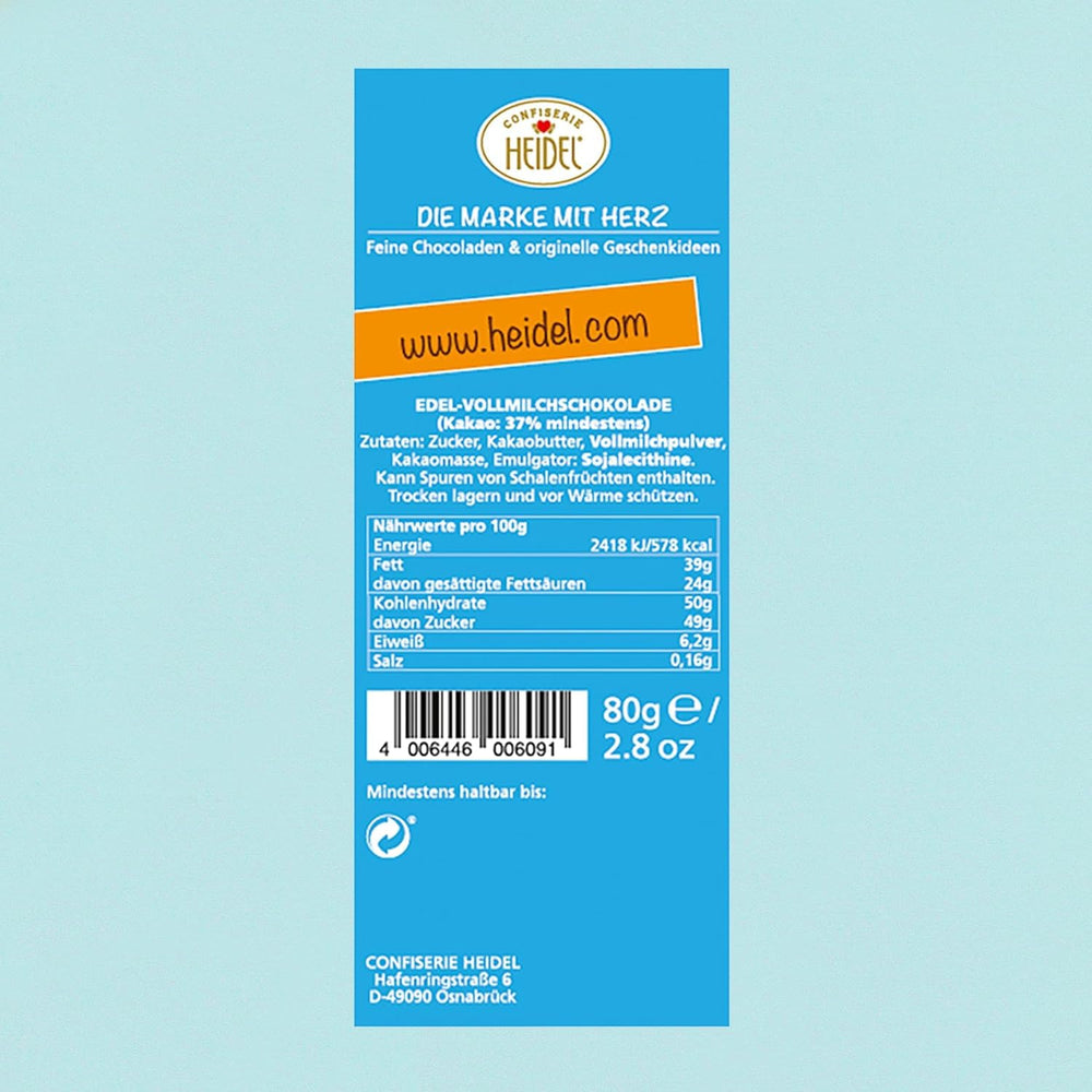 Tablettes de chocolat au lait Heidel Thank You 3x80g, 16 mini-barres de 5g par paquet, Diverses expressions de gratitude, Idée cadeau exquise