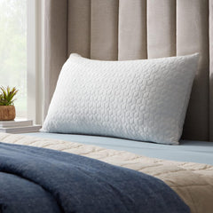 Oreiller LUCID 40 X 80 cm avec garnissage hybride de mousse à mémoire de forme déchiquetée et microfibre - garnissage amovible et réglable - housse lavable - pour dormeurs sur le côté, sur le dos et sur le ventre Oreillers standards Naty Shop 40 X 80 Cm