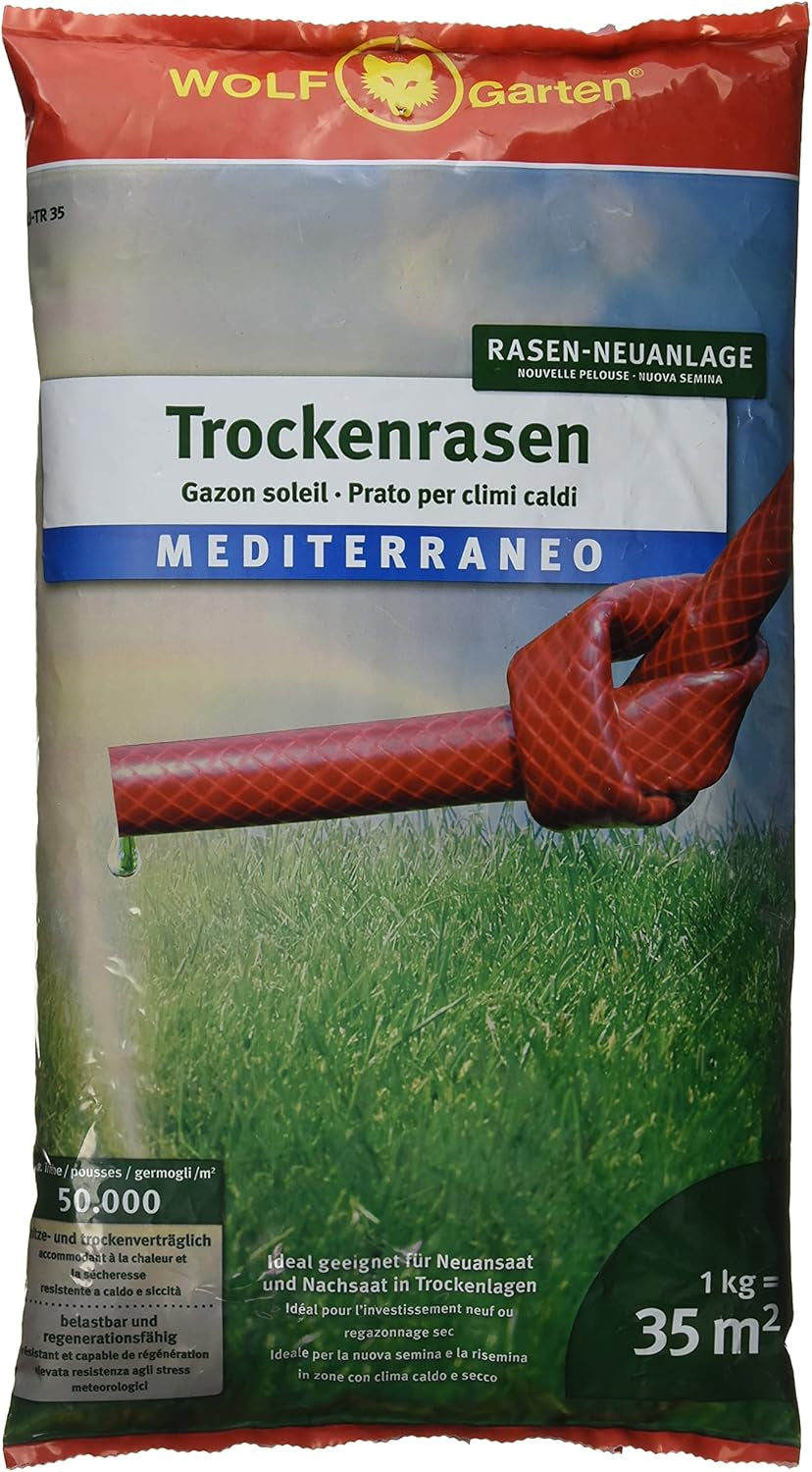 WOLF Garten Wolf-Garten - Saatgut, LU-TR 35 Trockenrasen Mediterraneo Für 35 M², Beige, 39 X 29 X 30 Cm, 3824010