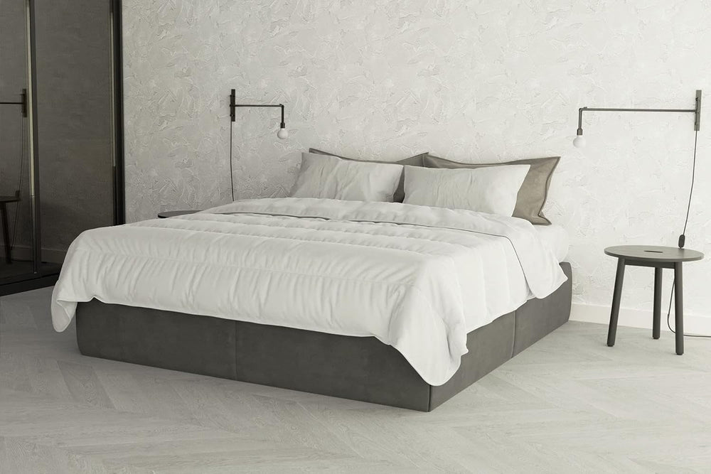 Prestige Italian Bedding Couette d'été en microfibre, blanc, double, 100 % Naty Shop Couettes et couettes