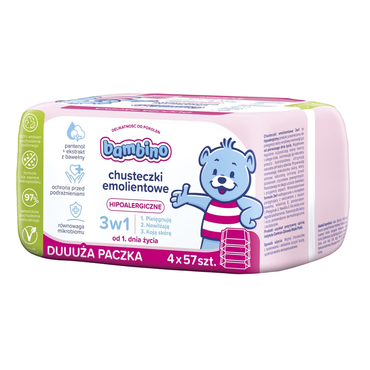 Lingettes 3 en 1 4x57 pcs