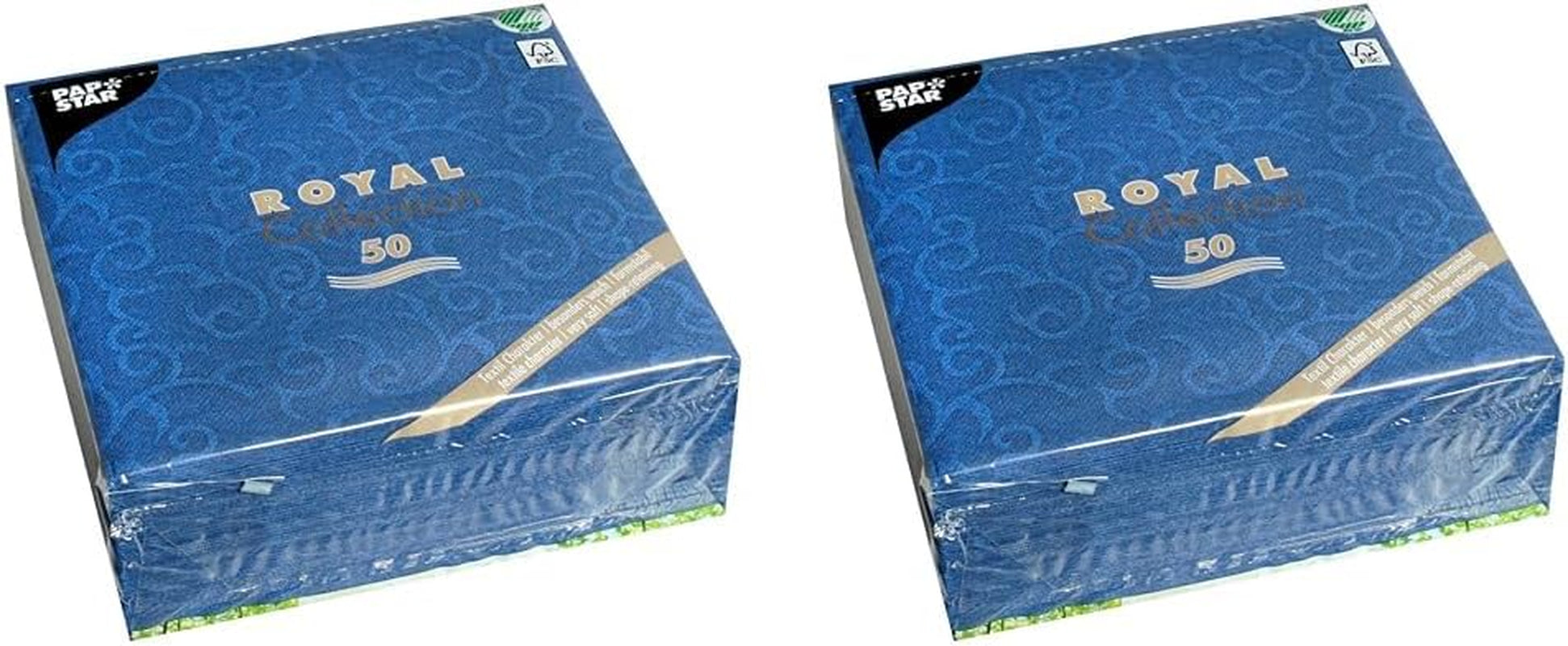 Papstar, 50 serviettes "Collection ROYAL" pli 1/4 40 Cm X 40 Cm champagne "Casali", #84877
