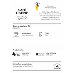 Crème Gorilla Café 6x 1000g | 100% Arabica-Bohnen traditionnel | Ideal Volllautomaten Crema harmonisches Aroma | geriger Koffingehalt helle Röstung | Emballage d'emballage